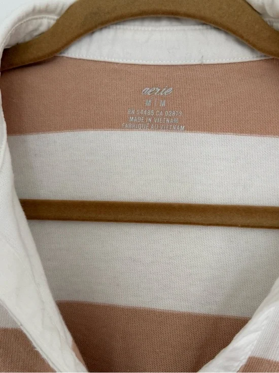 Aerie Sporty Prep Rugby Polo Crop Sz M - Picture 3 of 4